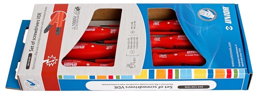 [35.603.CS6VDE] UNIOR - SET SCHROEVENDRAAIERS VDE PLAT-PHILIPS