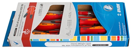 [35.603.CS6ATVT] UNIOR - SET SCHROEVENDRAAIERS VDE TBI PLAT-PHILIPS-TESTER