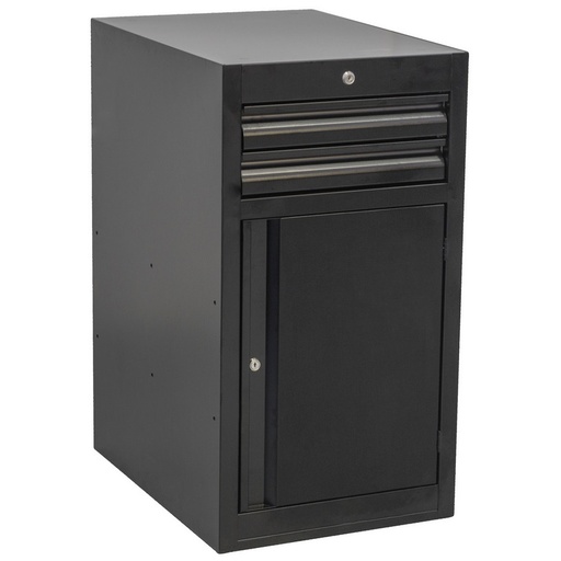 [13.BLACK.990.NDD2] UNIOR - NARROW DRAWER CABINET - 2 DRAWERS AND DOOR