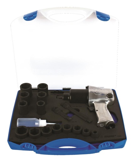 [13.1565.SET] UNIOR - IMPACT WRENCH AND SOCKET SET 1/2" IN PLASTIC BOX
