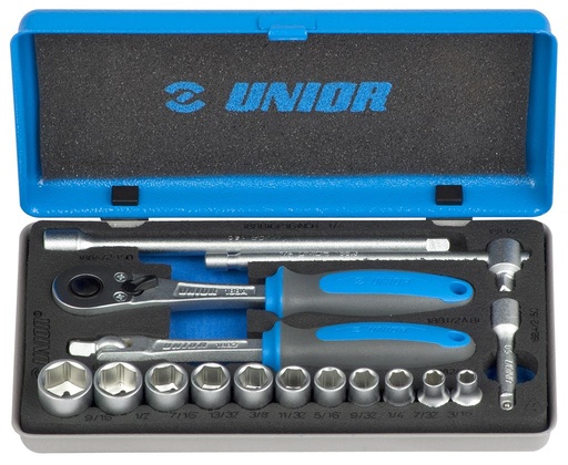 [13.188.BI.6P16] UNIOR - SOCKET SET 1/4" IN METAL BOX