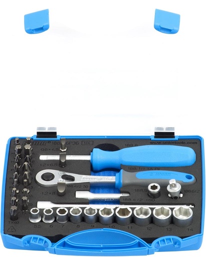 [13.188.BI.6P36] UNIOR - SET DOPPEN EN BITSEN 1/4"