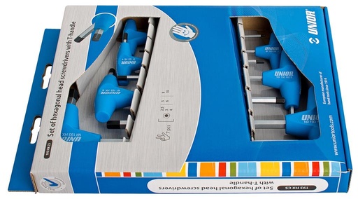 [13.193.HXCS.25HX10] UNIOR - T-HANDLE HEX WRENCH SET
