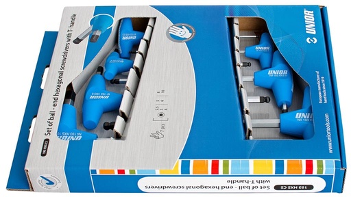 [13.193.HXSCS.025.100] UNIOR - T-HANDLE BALL - END HEX WRENCH SET