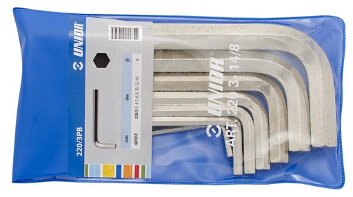 [13.220.3PB.030.140] UNIOR - SET OF HEX WRENCHES IN PLASTIC WALLET