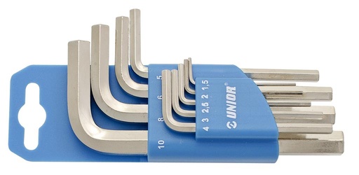 [13.220.3PH.015.100] UNIOR - SET OF HEX WRENCHES ON PLASTIC CLIP