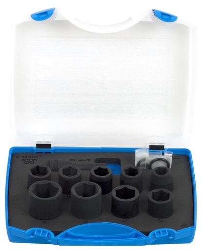 [13.231.4PB1.15.30.12] UNIOR - SET OF IMPACT SOCKETS 1/2" IN PLASTIC BOX