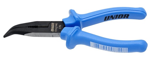 [13.512.4G.170] UNIOR - LONG NOSE PLIERS WITH SIDE CUTTER AND PIPE GRIP, BENT