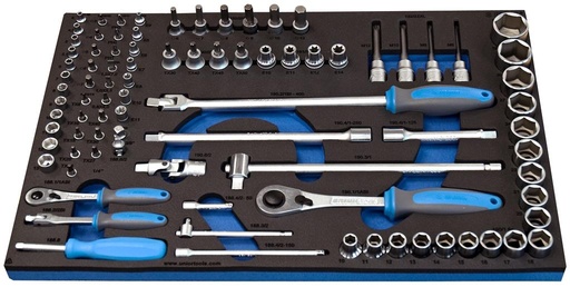 [13.964.36.SOS] UNIOR - SET OF SOCKET WRENCHES WITH ACCESSORIES IN SOS TOOL TRAY