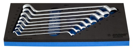 [13.964.3.SOS.6.22] UNIOR - SET OF OFFSET RING WRENCHES IN SOS TOOL TRAY