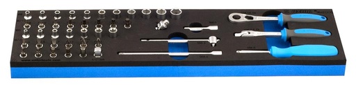 [13.964.ECO.5] UNIOR - SET OF 1/4" SOCKET WRENCHES WITH ACCESSORIES IN SOS TOOL TRAY