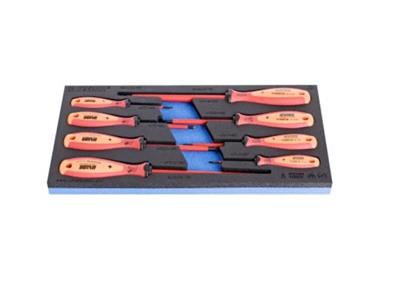 [13.964.VDE.8B.SOS] UNIOR - SET OF INSULATED CROSSTIP SCREWDRIVER VDETBI IN SOS TOOL TRAY
