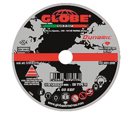 [09.DYN.115.60.M.I] GLOBE - DISQUE A EBARBER POUR METAL ET INOX
