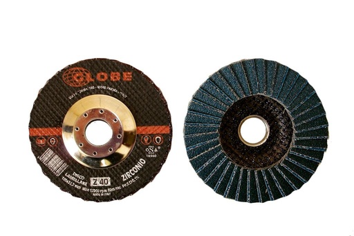 [09.L115.Z.040.V.PLAT] GLOBE - FLAP DISC FIBER INOX