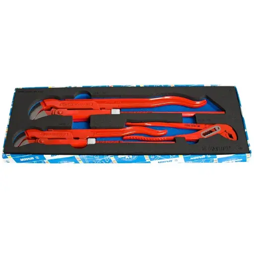 [13.400.3] UNIOR - SET OF PIPE WRENCHES AND WATERPUMP BOX JOINT PLIERS IN CARTON BOX