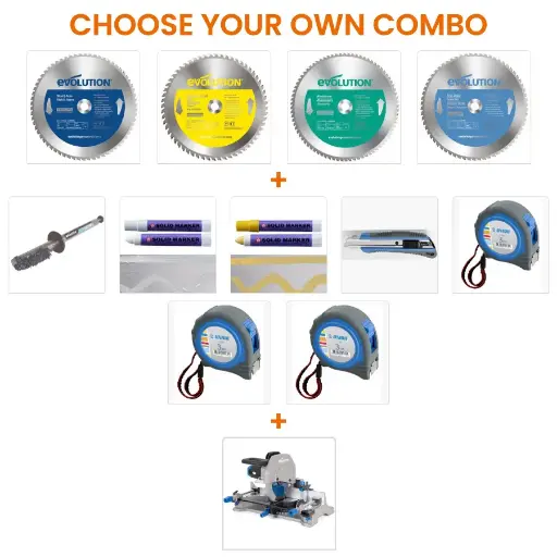 [614.COM.S335MCS] EVOLUTION POWER TOOLS - COMBO S355MCS + ACCESSOIRES