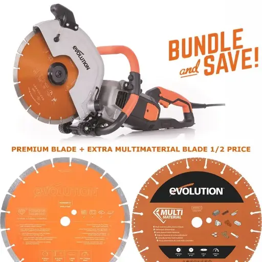 [614.BS.R300DCT+.MUL] EVOLUTION POWER TOOLS - COMBO PACK R300DCT+ + MULTIPURPOSE BLADE