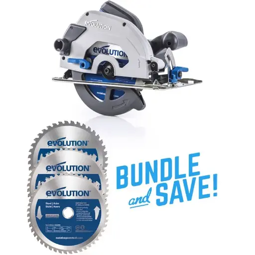 [614.BS.S185CCSL.I.2] EVOLUTION POWER TOOLS - ENSEMBLE S185CCSL + 2 X LAME ACIER