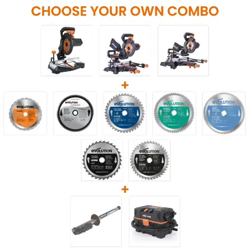 [614.COM.R210.CYC] EVOLUTION POWER TOOLS - COMBO R210 + CYCLONE OR VACCUUM CLEANER