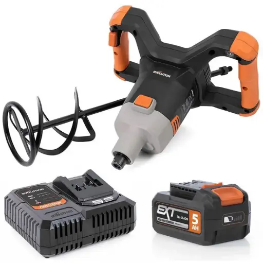 [614.LI.R120MXR] EVOLUTION POWER TOOLS - MELANGEUR, MALAXEUR + BATTERIE + CHARGEUR RAPIDE