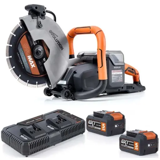 [614.BS.R260DCTLI.ACCU.5AH] EVOLUTION POWER TOOLS - COMBOPACK R260DCT-LI + 2 BATTERIES 5AH + CHARGING STATION