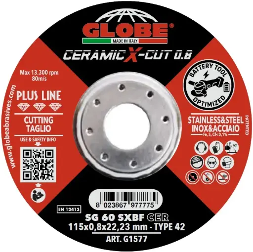 [09.CER.X.115.08.M.I] GLOBE - CUTTING DISC CERAMIC X-CUT